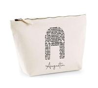 Trousse Augustin Lettre Littérature | Pochette Toilette Maquillage | Idée Cadeau Prénom Livre Lecture Anniversaire Oncle Parrain Beau Papa Collègue Départ Retraite Noël