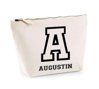 Trousse Augustin Lettre Sport | Pochette Toilette Maquillage | Idée Cadeau Prénom Style Basket Université Anniversaire Oncle Parrain Beau Papa Collègue Départ Retraite Noël