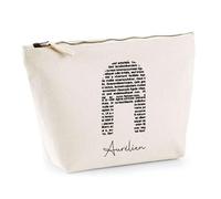 Trousse Aurélien Lettre Littérature | Pochette Toilette Maquillage | Idée Cadeau Prénom Livre Lecture Anniversaire Oncle Parrain Beau Papa Collègue Départ Retraite Noël