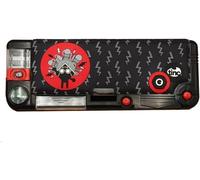 Trousse Avec Compartiment À Pression Pour L'école Et La Maison, Comprenant Une Règle De 15 Cm, Un Taille-Crayon Intégré Et Un Crayon Avec Gomme, Différentes Couleurs Et Personnages