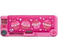 Trousse Avec Compartiment À Pression Pour L'école Et La Maison, Comprenant Une Règle De 15 Cm, Un Taille-Crayon Intégré Et Un Crayon Avec Gomme, Différentes Couleurs Et Personnages