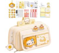 Trousse Avec Fournitures Conteneurs Esthétiques Design Chat Fromage Pour | Fournitures Scolaires Mignonnes Pour École Art Dessin Coloriage Université Salle De roquis Bureau