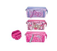 Trousse Beauty Fabriqué en polyester 600D. Poche avant avec filet et élastiques et poche séparation. Poche arrière zippée collection 2024-2025 (1 pièce aléatoire), rose, fille