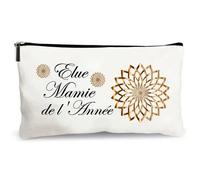 trousse beige élue mamie de l'année cadeau fait main merci