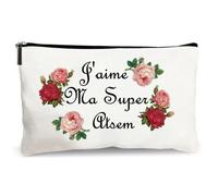 trousse beige j'aime ma super atsem cadeau fait main merci