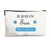 trousse beige je suis un taxi trop génial idée cadeau rangement