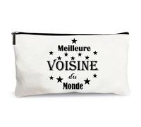 trousse beige meilleure voisine du monde cadeau fait main merci