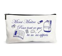 trousse beige merci maître pour tout ce que tu m'as appris fait main merci