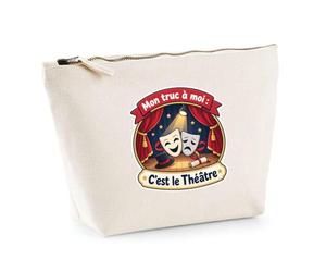Trousse Beige Mon Truc à Moi : C'est Le Théâtre Mon Truc à Moi - Activité | Trousse de Toilette Coton 3 L Zip Métal Fond Plat | Maquillage École Câbles | Idée Cadeau Comédien Comédienne Rentrée Noël
