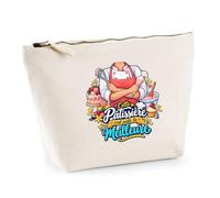 Trousse Beige Patissiere C'est Juste la Meilleure Métier | Trousse de Toilette en Coton 3 L avec Zip Métal et Fond Plat | Maquillage École Câbles | Cadeau Anniversaire