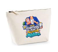 Trousse Beige Responsable RH C'est Juste la Meilleure Métier | Trousse de Toilette en Coton 3 L avec Zip Métal et Fond Plat | Maquillage École Câbles | Cadeau Anniversaire