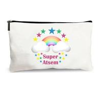 trousse beige super atsem arc en ciel cadeau fait main merci