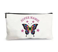 trousse beige super mamie papillon cadeau fait main merci