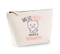 Trousse Bernadette Bas Les Pattes Chat | Idée Fête des mères Cadeau Travail Retraite Trousse Maquillage Toilette