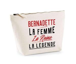 Trousse Bernadette la Femme la Reine la Légende | Pochette Toilette Maquillage | Idée Cadeau Petite Amie Copine Maman Amour Humour Noël Anniversaire Fête des Mères