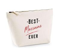 Trousse Best Marraine Ever | Pochette Toilette Maquillage | Idée Cadeau Humour Original Noël Anniversaire Baptême Famille Parrainage