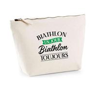 Trousse Biathlon Un Jour Biathlon Toujours | Pouch | Idée Pochette Toilette Maquillage Transport Cadeau Anniversaire Fête Original Famille Travail Départ Collègue Retraite