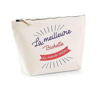 Trousse Bichette Meilleure du Monde | Pochette Toilette Maquillage Idée Sac Cadeau