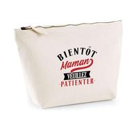 Trousse Bientôt Maman | Pochette Toilette Maquillage | Idée Cadeau Mère Humour Original Noël Anniversaire Fête des Mères Famille Amour Naissance Retraite