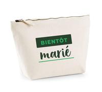 Trousse Bientot Marie - Pouch Case - Idée Trousse Rangement Cadeau Anniversaire Fête Original Famille Travail Départ Collègue Retraite Noël. - Vert&Vert - 4