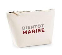 Trousse Bientot Mariee - Pouch Case - Idée Trousse Rangement Cadeau Anniversaire Fête Original Famille Travail Départ Collègue Retraite Noël. - Gris&Bordeaux - 1