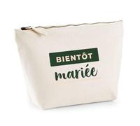 Trousse Bientot Mariee - Pouch Case - Idée Trousse Rangement Cadeau Anniversaire Fête Original Famille Travail Départ Collègue Retraite Noël. - Vert&Pêche - 4