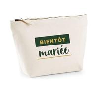 Trousse Bientot Mariee - Pouch Case - Idée Trousse Rangement Cadeau Anniversaire Fête Original Famille Travail Départ Collègue Retraite Noël. - Vert&Doré - 4