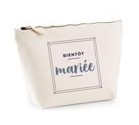 Trousse Bientot Mariee - Pouch Case - Idée Trousse Rangement Cadeau Anniversaire Fête Original Famille Travail Départ Collègue Retraite Noël. - Bleu&Gris - 3