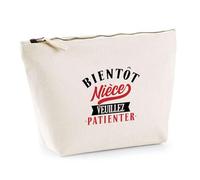 Trousse Bientôt Nièce | Pochette Toilette Maquillage | Idée Cadeau Nièce Humour Original Noël Anniversaire Famille Amour