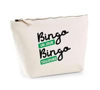 Trousse Bingo Un Jour Bingo Toujours | Pouch | Idée Pochette Toilette Maquillage Transport Cadeau Anniversaire Fête Original Famille Travail Départ Collègue Retraite
