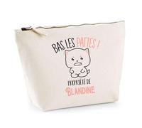 Trousse Blandine Bas Les Pattes Chat | Idée Fête des mères Cadeau Travail Retraite Trousse Maquillage Toilette