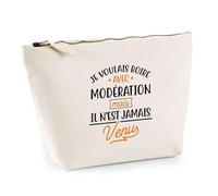 Trousse Boire avec Modération | Pochette Toilette Maquillage | Idée Cadeau Alcool Humour Original Drôle Apéro Anniversaire Fête Soirée Unique