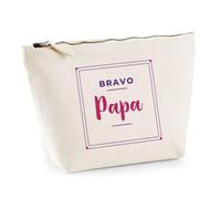 Trousse Bravo Papa - Pouch Case - Idée Trousse Rangement Cadeau Anniversaire Fête Original Famille Travail Départ Collègue Retraite Noël. - Violet&Rouge - 3