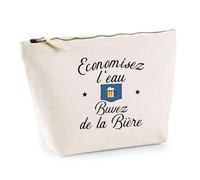 Trousse Buvez de la Bière | Pochette Toilette Maquillage | Idée Cadeau Alcool Humour Original Drôle Apéro Anniversaire Fête Soirée Unique