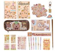 Trousse Capibara - Stylo Trousse Carnet Autocollants - kit scolaire pour papeterie | Pour , filles, adolescents, salle de classe, maison, bureau, université, Noël, anniversaire, fête