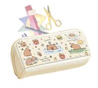 Trousse Capybara - Organisateur Grande Capacité 22 Cm | Intercalaire Transparent À Double Compartiment | Sac De Papeterie De Dessin Animé Esthétique Mignon | Pochette Prisme Portable | Voyage D'étude