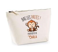 Trousse Carla Bas Les Pattes Singe | Idée Fête des mères Cadeau Travail Retraite Trousse Maquillage Toilette