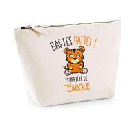 Trousse Carole Bas Les Pattes Tigre | Idée Fête des mères Cadeau Travail Retraite Trousse Maquillage Toilette
