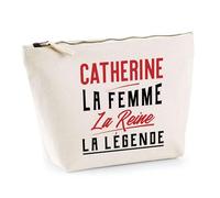 Trousse Catherine la Femme la Reine la Légende | Pochette Toilette Maquillage | Idée Cadeau Petite Amie Copine Maman Amour Humour Noël Anniversaire Fête des Mères