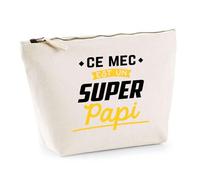 Trousse Ce Mec est Un Super Papi | Pochette Toilette Maquillage | Idée Cadeau Grand-Père Humour Original Noël Anniversaire Fête Famille Drôle