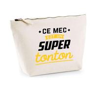 Trousse Ce Mec est Un Super Tonton | Pochette Toilette Maquillage | Idée Cadeau Oncle Humour Original Noël Anniversaire Famille Drôle Unique