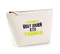 Trousse Ce mec Veut Jouer au Tennis | Pouch | Idée Pochette Toilette Maquillage Transport Cadeau Anniversaire Fête Original Famille Travail Départ Collègue Retraite