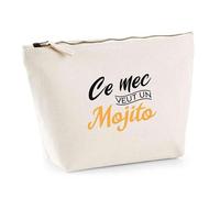 Trousse Ce mec Veut Un Mojito | Pouch | Idée Pochette Toilette Maquillage Transport Cadeau Anniversaire Fête Original Famille Travail Départ Collègue Retraite