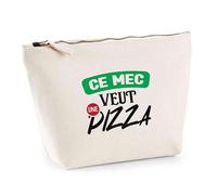 Trousse Ce mec Veut Une Pizza | Pouch | Idée Pochette Toilette Maquillage Transport Cadeau Anniversaire Fête Original Famille Travail Départ Collègue Retraite