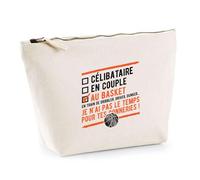 Trousse Célibataire au Basket | Pochette Toilette Maquillage | Idée Cadeau Basket Basketteur Humour Sport Slam Dunk Joueur Drôle Original Match