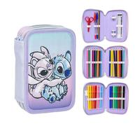 Trousse - Cerda - Disney Stitch - Bleu/Violet - Zippée - 3 Compartiments