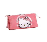 Trousse - CERDA - Hello Kitty triple pencil - 3 compartiments - Rose/Blanc - Motif Hello Kitty