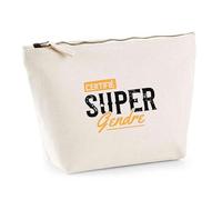 Trousse Certifié Super Gendre | Pouch | Idée Pochette Toilette Maquillage Transport Cadeau Anniversaire Fête Original Famille Travail Départ Collègue Retraite