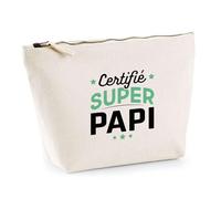 Trousse Certifié Super Papi | Pochette Toilette Maquillage | Idée Cadeau Grand-Père Humour Original Noël Anniversaire Fête Famille Cadeau Drôle