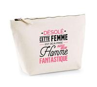 Trousse Cette Fille est Déjà Prise | Pochette Toilette Maquillage | Idée Cadeau Petite Amie Chérie Copine Amour Humour Original Noël Anniversaire Amour